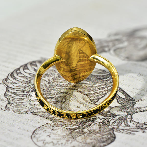 The Antique Georgian 1782 Mourning Marquise Ring - Antique Jewellers