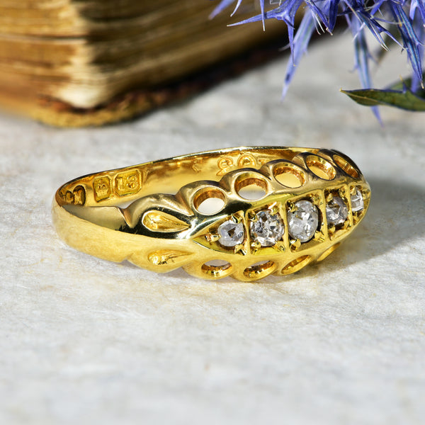 The Antique Edwardian Five Diamond Ring - Antique Jewellers