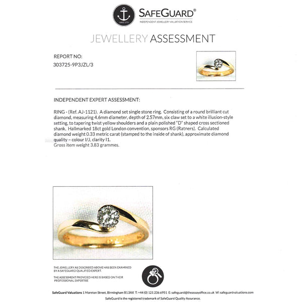 The Vintage Brilliant Cut Diamond Solitaire Swirl Ring - Antique Jewellers