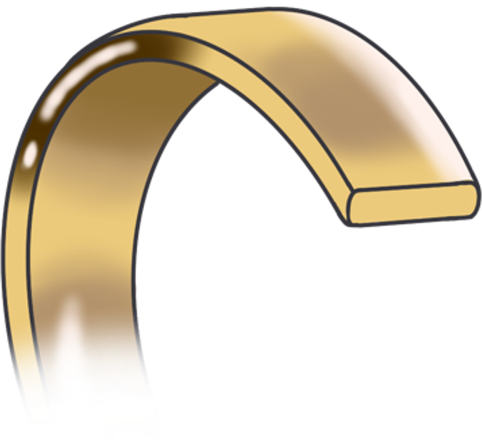 Double Comfort wedding ring cross-section profile