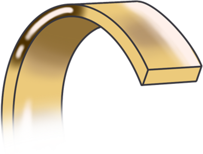 Flat wedding ring cross-section profile
